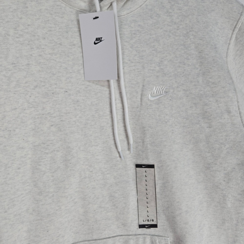 NWT Nike Hoodie Size Large Grey Sportswear Club Fleece Pullover Pocket #1708 - Picture 6 of 8